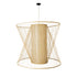 GloboStar® CORAL 01926 Boho Κρεμαστό Φωτιστικό Οροφής Μονόφωτο 1 x E27 AC220-240V IP20 - Φ100 x Υ90cm - Μπεζ Ξύλινο Πλέγμα - 5 Years Warranty - ledmania.gr