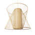 GloboStar® CORAL 01926 Boho Κρεμαστό Φωτιστικό Οροφής Μονόφωτο 1 x E27 AC220-240V IP20 - Φ100 x Υ90cm - Μπεζ Ξύλινο Πλέγμα - 5 Years Warranty - ledmania.gr