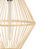 GloboStar® YOSHI 01928 Boho Κρεμαστό Φωτιστικό Οροφής Μονόφωτο 1 x E27 AC220-240V IP20 - Φ35 x Υ60cm - Μπεζ Ξύλινο Πλέγμα - 5 Χρόνια Εγγύηση - ledmania.gr