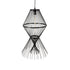 GloboStar® YOSHI 01929 Boho Κρεμαστό Φωτιστικό Οροφής Μονόφωτο 1 x E27 AC220-240V IP20 - Φ35 x Υ60cm - Μαύρο Ξύλινο Πλέγμα - 5 Χρόνια Εγγύηση - ledmania.gr