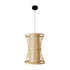 GloboStar® TIKI 01932 Boho Κρεμαστό Φωτιστικό Οροφής Μονόφωτο 1 x E27 AC220-240V IP20 - Φ30 x Υ40cm - Μπεζ Ξύλινο Πλέγμα - 5 Years Warranty - ledmania.gr