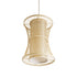 GloboStar® TIKI 01932 Boho Κρεμαστό Φωτιστικό Οροφής Μονόφωτο 1 x E27 AC220-240V IP20 - Φ30 x Υ40cm - Μπεζ Ξύλινο Πλέγμα - 5 Years Warranty - ledmania.gr
