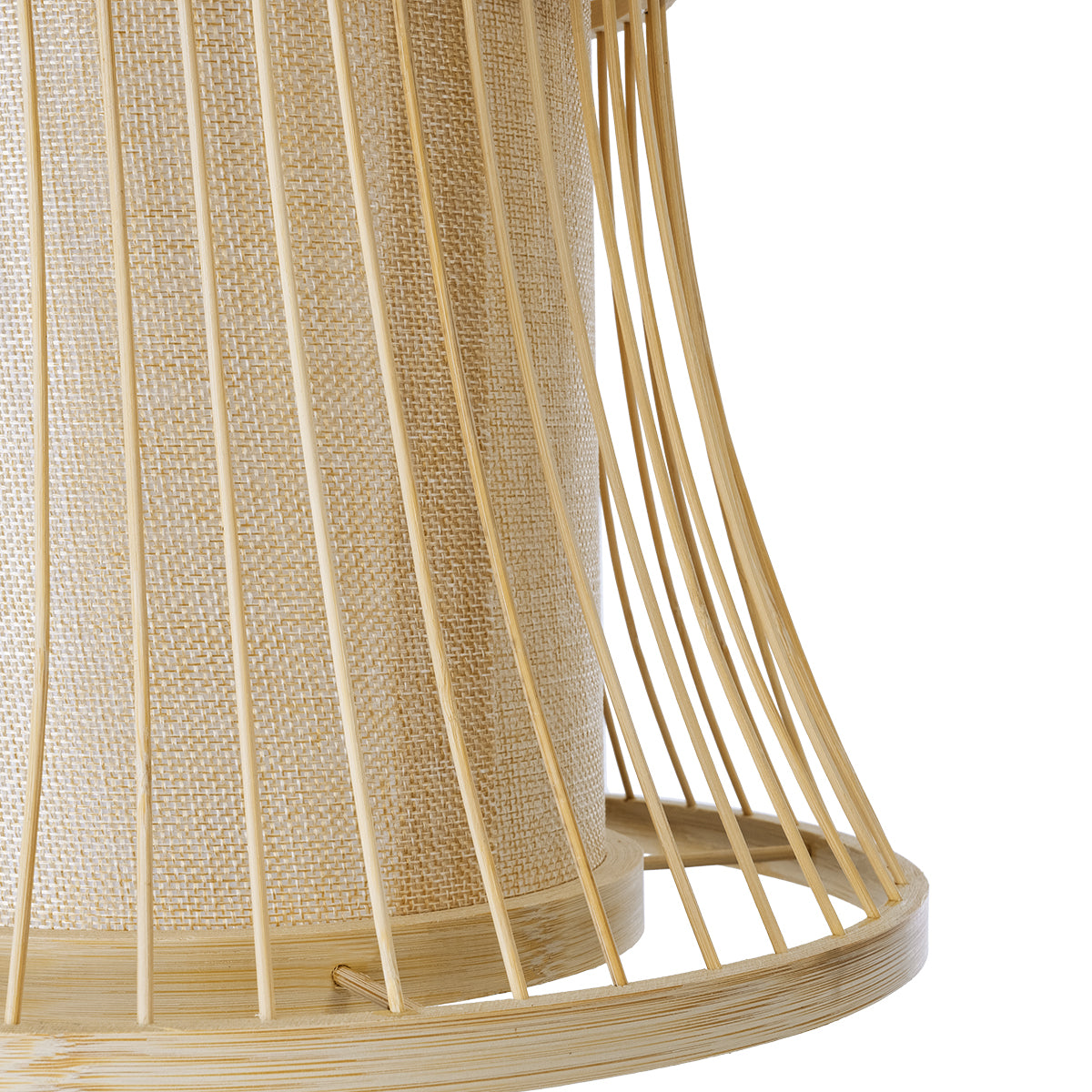 GloboStar® TIKI 01932 Boho Κρεμαστό Φωτιστικό Οροφής Μονόφωτο 1 x E27 AC220-240V IP20 - Φ30 x Υ40cm - Μπεζ Ξύλινο Πλέγμα - 5 Years Warranty - ledmania.gr