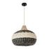 GloboStar® BARBADOS 01946 Boho Κρεμαστό Φωτιστικό Οροφής Μονόφωτο 1 x E27 AC220-240V IP20 - Φ40 x Υ34cm - Μπεζ - Χακί Ξύλινο Πλέγμα Καμπάνα - 5 Χρόνια Εγγύηση - ledmania.gr