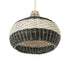 GloboStar® BARBADOS 01946 Boho Κρεμαστό Φωτιστικό Οροφής Μονόφωτο 1 x E27 AC220-240V IP20 - Φ40 x Υ34cm - Μπεζ - Χακί Ξύλινο Πλέγμα Καμπάνα - 5 Χρόνια Εγγύηση - ledmania.gr