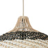 GloboStar® BARBADOS 01946 Boho Κρεμαστό Φωτιστικό Οροφής Μονόφωτο 1 x E27 AC220-240V IP20 - Φ40 x Υ34cm - Μπεζ - Χακί Ξύλινο Πλέγμα Καμπάνα - 5 Χρόνια Εγγύηση - ledmania.gr