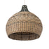 GloboStar® SEYCHELLES 01949 Boho Κρεμαστό Φωτιστικό Οροφής Μονόφωτο 1 x E27 AC220-240V IP20 - Φ60 x Υ60cm - Μπεζ Καφέ - Χακί Ξύλινο Πλέγμα Καμπάνα - 5 Χρόνια Εγγύηση - ledmania.gr