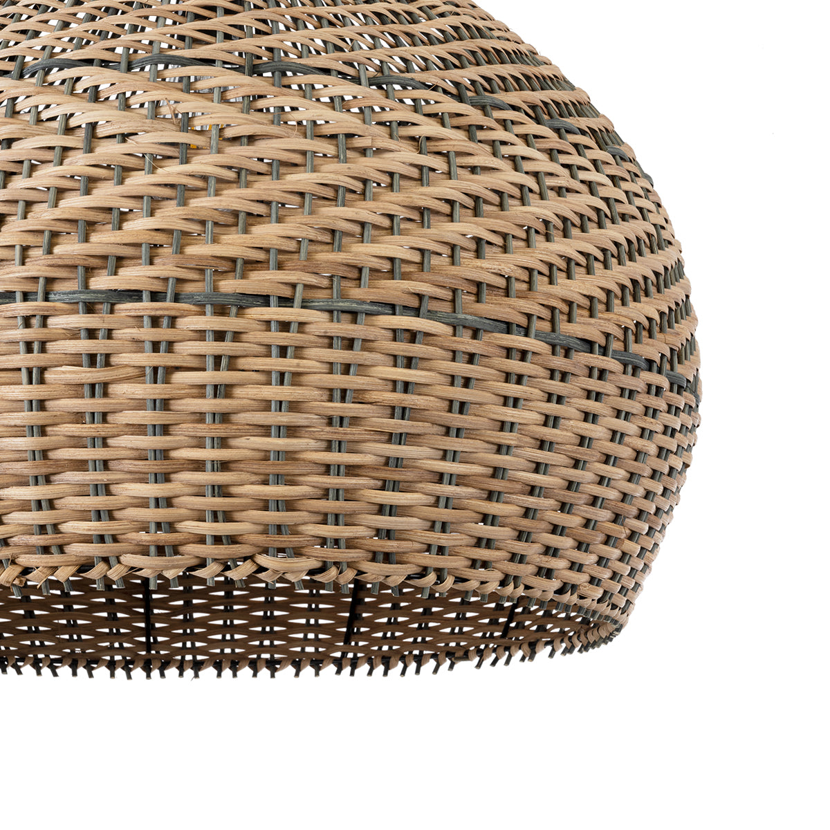 GloboStar® SEYCHELLES 01949 Boho Κρεμαστό Φωτιστικό Οροφής Μονόφωτο 1 x E27 AC220-240V IP20 - Φ60 x Υ60cm - Μπεζ Καφέ - Χακί Ξύλινο Πλέγμα Καμπάνα - 5 Χρόνια Εγγύηση - ledmania.gr