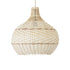 GloboStar® SANTACRUZ 01950 Boho Κρεμαστό Φωτιστικό Οροφής Μονόφωτο 1 x E27 AC220-240V IP20 - Φ40 x Υ40cm - Μπεζ - Καφέ Ξύλινο Πλέγμα Καμπάνα - 5 Χρόνια Εγγύηση - ledmania.gr