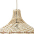 GloboStar® SANTACRUZ 01950 Boho Κρεμαστό Φωτιστικό Οροφής Μονόφωτο 1 x E27 AC220-240V IP20 - Φ40 x Υ40cm - Μπεζ - Καφέ Ξύλινο Πλέγμα Καμπάνα - 5 Χρόνια Εγγύηση - ledmania.gr