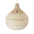 GloboStar® SANTACRUZ 01951 Boho Κρεμαστό Φωτιστικό Οροφής Μονόφωτο 1 x E27 AC220-240V IP20 - Φ60 x Υ60cm - Μπεζ - Καφέ Ξύλινο Πλέγμα Καμπάνα - 5 Χρόνια Εγγύηση - ledmania.gr