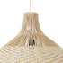 GloboStar® SANTACRUZ 01951 Boho Κρεμαστό Φωτιστικό Οροφής Μονόφωτο 1 x E27 AC220-240V IP20 - Φ60 x Υ60cm - Μπεζ - Καφέ Ξύλινο Πλέγμα Καμπάνα - 5 Χρόνια Εγγύηση - ledmania.gr