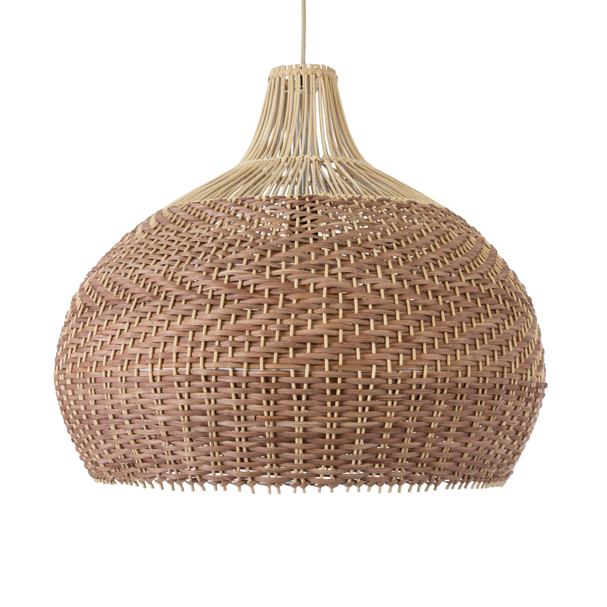 GloboStar® PANAMA 01953 Boho Κρεμαστό Φωτιστικό Οροφής Μονόφωτο 1 x E27 AC220-240V IP20 - Φ60 x Υ60cm - Μπεζ - Καφέ Ξύλινο Πλέγμα Καμπάνα - 5 Χρόνια Εγγύηση - ledmania.gr