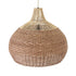 GloboStar® PANAMA 01953 Boho Κρεμαστό Φωτιστικό Οροφής Μονόφωτο 1 x E27 AC220-240V IP20 - Φ60 x Υ60cm - Μπεζ - Καφέ Ξύλινο Πλέγμα Καμπάνα - 5 Χρόνια Εγγύηση - ledmania.gr