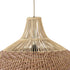 GloboStar® PANAMA 01953 Boho Κρεμαστό Φωτιστικό Οροφής Μονόφωτο 1 x E27 AC220-240V IP20 - Φ60 x Υ60cm - Μπεζ - Καφέ Ξύλινο Πλέγμα Καμπάνα - 5 Χρόνια Εγγύηση - ledmania.gr