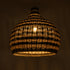 GloboStar® JAMAICA 01955 Boho Κρεμαστό Φωτιστικό Οροφής Μονόφωτο 1 x E27 AC220-240V IP20 - Φ60 x Υ60cm - Μπεζ - Χακί Ξύλινο Πλέγμα Καμπάνα - 5 Χρόνια Εγγύηση - ledmania.gr