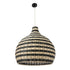 GloboStar® JAMAICA 01955 Boho Κρεμαστό Φωτιστικό Οροφής Μονόφωτο 1 x E27 AC220-240V IP20 - Φ60 x Υ60cm - Μπεζ - Χακί Ξύλινο Πλέγμα Καμπάνα - 5 Χρόνια Εγγύηση - ledmania.gr