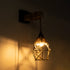GloboStar® BELLARIVA 01961 Boho Φωτιστικό Τοίχου - Απλίκα Μονόφωτο 1 x E27 AC 220-240V IP20 - Μ10 x Π30 x Υ43cm - Μαύρο Μεταλλικό με Ξύλο και Μπεζ Σχοινί Πλεγμα - 5 Χρόνια Εγγύηση - ledmania.gr