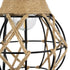 GloboStar® ALANI 01962 Boho Φωτιστικό Τοίχου - Απλίκα Μονόφωτο 1 x E27 AC 220-240V IP20 - Μ10 x Π26 x Υ40cm - Μαύρο Μεταλλικό με Ξύλο και Μπεζ Σχοινί Πλεγμα - 5 Χρόνια Εγγύηση - ledmania.gr