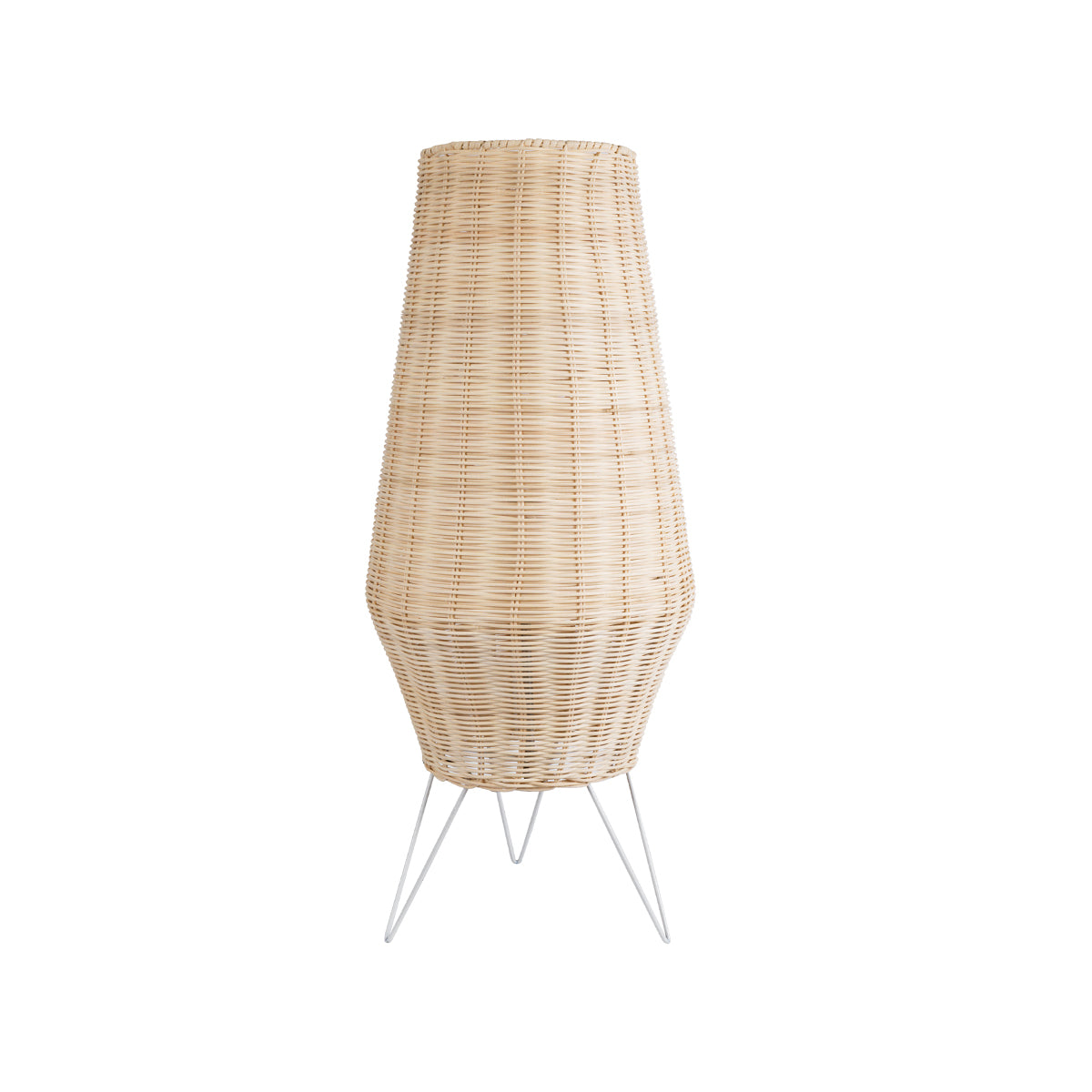 GloboStar® BOLSON 02012 Boho Επιδαπέδιο Φωτιστικό Μονόφωτο 1 x E27 AC220-240V IP20 - Φ30 x Υ70cm - Μπεζ Ξύλινο Μπαμπού Πλέγμα - 5 Χρόνια Εγγύηση - ledmania.gr