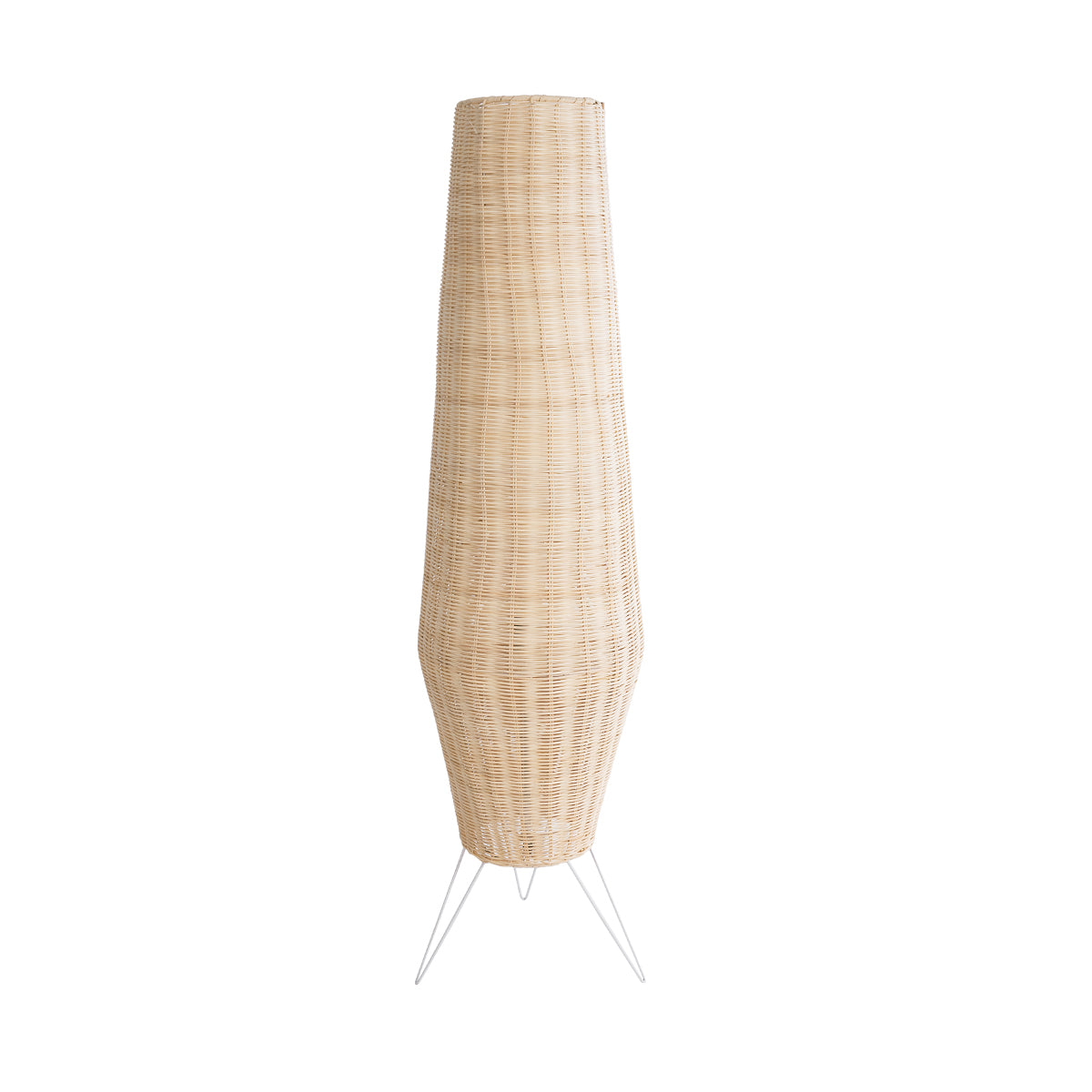 GloboStar® BOLSON 02013 Boho Επιδαπέδιο Φωτιστικό Μονόφωτο 1 x E27 AC220-240V IP20 - Φ30 x Υ120cm - Μπεζ Ξύλινο Μπαμπού Πλέγμα - 5 Χρόνια Εγγύηση - ledmania.gr