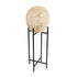 GloboStar® NERINA 02015 Boho Επιδαπέδιο Φωτιστικό Μονόφωτο 1 x E27 AC220-240V IP20 - Φ40 x Υ115cm - Μαύρο Μεταλλικό με Μπεζ Ρατάν Καπέλο Πλέγμα - 5 Χρόνια Εγγύηση - ledmania.gr