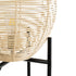 GloboStar® NERINA 02015 Boho Επιδαπέδιο Φωτιστικό Μονόφωτο 1 x E27 AC220-240V IP20 - Φ40 x Υ115cm - Μαύρο Μεταλλικό με Μπεζ Ρατάν Καπέλο Πλέγμα - 5 Χρόνια Εγγύηση - ledmania.gr