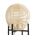 GloboStar® NERINA 02015 Boho Επιδαπέδιο Φωτιστικό Μονόφωτο 1 x E27 AC220-240V IP20 - Φ40 x Υ115cm - Μαύρο Μεταλλικό με Μπεζ Ρατάν Καπέλο Πλέγμα - 5 Χρόνια Εγγύηση - ledmania.gr