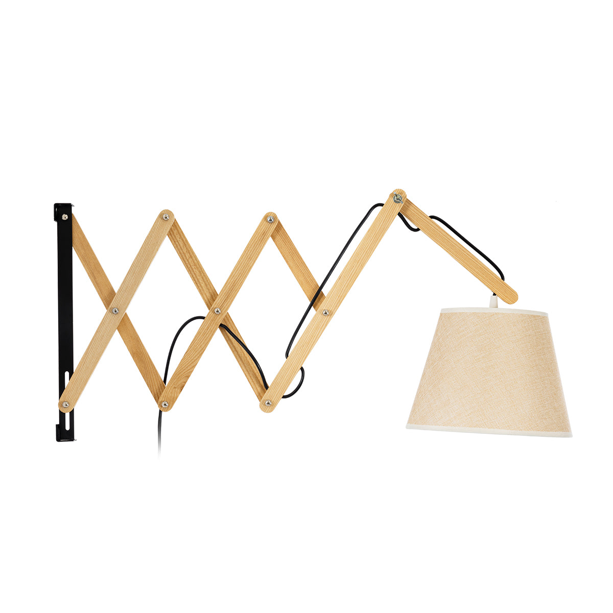 GloboStar® TALISHA 02028 Μοντέρνο Φωτιστικό Τοίχου - Απλίκα 1 x E27 AC 220-240V - Μ35-100 x Π15 x Υ36cm - Μπεζ Ξύλινο με Μπεζ Καπέλο - 5 Χρόνια Eγγύηση - ledmania.gr