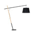 GloboStar® KELSIE 02029 Μοντέρνο Επιδαπέδιο Φωτιστικό Μονόφωτο 1 x E27 AC220-240V IP20 - Μ40 x Π125 x Υ165cm - Μαύρο - Μπεζ Ξύλινο με Μαύρο Καπέλο - 5 Χρόνια Εγγύηση - ledmania.gr