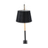 GloboStar® KELSIE 02029 Μοντέρνο Επιδαπέδιο Φωτιστικό Μονόφωτο 1 x E27 AC220-240V IP20 - Μ40 x Π125 x Υ165cm - Μαύρο - Μπεζ Ξύλινο με Μαύρο Καπέλο - 5 Χρόνια Εγγύηση - ledmania.gr