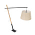 GloboStar® KELSIE 02030 Μοντέρνο Επιδαπέδιο Φωτιστικό Μονόφωτο 1 x E27 AC220-240V IP20 - Μ40 x Π125 x Υ140cm - Μαύρο Μεταλλικό με Μπεζ Ξύλινο Σώμα & Μπεζ Πλεκτό Καπέλο - 5 Χρόνια Εγγύηση - ledmania.gr