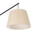 GloboStar® KELSIE 02030 Μοντέρνο Επιδαπέδιο Φωτιστικό Μονόφωτο 1 x E27 AC220-240V IP20 - Μ40 x Π125 x Υ140cm - Μαύρο Μεταλλικό με Μπεζ Ξύλινο Σώμα & Μπεζ Πλεκτό Καπέλο - 5 Χρόνια Εγγύηση - ledmania.gr