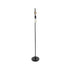 GloboStar® MINDELO 02033 Μοντέρνο Επιδαπέδιο Φωτιστικό Μονόφωτο 1 x E27 AC220-240V IP20 - Μ35 x Π24 x Υ150cm - Μαύρο Μεταλλικό Σώμα με Μπεζ Ξύλινη Βάση - 5 Χρόνια Εγγύηση - ledmania.gr