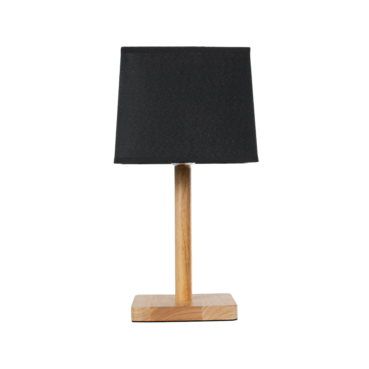 GloboStar® KOLIPE 02039 Μοντέρνο Επιτραπέζιο Φωτιστικό Μονόφωτο 1 x E27 AC220-240V IP20 - Μ20 x Π20 x Υ38cm - Μπεζ Ξύλινη Βάση με Μαύρο Πλεκτό Καπέλο - 5 Χρόνια Εγγύηση - ledmania.gr