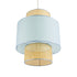 GloboStar® SAIGE 02045 Boho Κρεμαστό Φωτιστικό Οροφής Μονόφωτο 1 x E27 AC220-240V IP20 - Φ50 x Υ60cm - Μπεζ με Γαλάζιο Ξύλινο Μπαμπού Πλέγμα - 5 Χρόνια Εγγύηση - ledmania.gr