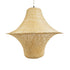 GloboStar® JUNIPER 02047 Boho Κρεμαστό Φωτιστικό Οροφής Μονόφωτο 1 x E27 AC220-240V IP20 - Φ100 x Υ90cm - Μπεζ Ξύλινο Μπαμπού Πλέγμα Καμπάνα - 5 Χρόνια Εγγύηση - ledmania.gr