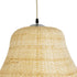 GloboStar® JUNIPER 02047 Boho Κρεμαστό Φωτιστικό Οροφής Μονόφωτο 1 x E27 AC220-240V IP20 - Φ100 x Υ90cm - Μπεζ Ξύλινο Μπαμπού Πλέγμα Καμπάνα - 5 Χρόνια Εγγύηση - ledmania.gr