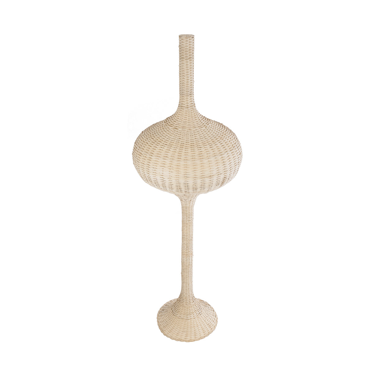 GloboStar® ALADDIN 02052 Boho Επιδαπέδιο Φωτιστικό Μονόφωτο 1 x E27 AC220-240V IP20 - Φ60 x Υ180cm - Μπεζ Μπαμπού Πλέγμα - 5 Χρόνια Εγγύηση - ledmania.gr