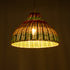 GloboStar® CABALLEROS 02053 Boho Κρεμαστό Φωτιστικό Οροφής Μονόφωτο 1 x E27 AC220-240V IP20 - Φ40 x Υ27cm - Πράσινο με Κίτρινο και Μπεζ με Κόκκινο Ξύλινο Μπαμπού Πλέγμα Καμπάνα - 5 Χρόνια Εγγύηση - ledmania.gr