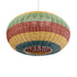 GloboStar® CABALLEROS 02056 Boho Κρεμαστό Φωτιστικό Μονόφωτο 1 x E27 AC220-240V IP20 - Φ70 x Υ36cm - Πράσινο με Κίτρινο και Μπλε με Κόκκινο Ξύλινο Μπαμπού Πλέγμα - 5 Χρόνια Εγγύηση - ledmania.gr