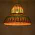 GloboStar® CABALLEROS 02058 Boho Κρεμαστό Φωτιστικό Μονόφωτο 1 x E27 AC220-240V IP20 - Φ70 x Υ60cm - Πράσινο με Κίτρινο και Μπεζ με Κόκκινο Ξύλινο Μπαμπού Πλέγμα Καμπάνα - 5 Χρόνια Εγγύηση - ledmania.gr