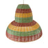 GloboStar® CABALLEROS 02058 Boho Κρεμαστό Φωτιστικό Μονόφωτο 1 x E27 AC220-240V IP20 - Φ70 x Υ60cm - Πράσινο με Κίτρινο και Μπεζ με Κόκκινο Ξύλινο Μπαμπού Πλέγμα Καμπάνα - 5 Χρόνια Εγγύηση - ledmania.gr