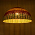 GloboStar® CABALLEROS 02061 Boho Κρεμαστό Φωτιστικό Οροφής Μονόφωτο 1 x E27 AC220-240V IP20 - Φ70 x Υ34cm - Πράσινο με Κίτρινο και Κόκκινο Ξύλινο Μπαμπού Πλέγμα Καμπάνα - 5 Χρόνια Εγγύηση - ledmania.gr