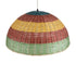 GloboStar® CABALLEROS 02061 Boho Κρεμαστό Φωτιστικό Οροφής Μονόφωτο 1 x E27 AC220-240V IP20 - Φ70 x Υ34cm - Πράσινο με Κίτρινο και Κόκκινο Ξύλινο Μπαμπού Πλέγμα Καμπάνα - 5 Χρόνια Εγγύηση - ledmania.gr