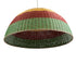 GloboStar® CABALLEROS 02062 Boho Κρεμαστό Φωτιστικό Οροφής Μονόφωτο 1 x E27 AC220-240V IP20 - Φ100 x Υ53cm - Πράσινο με Κίτρινο και Κόκκινο Ξύλινο Μπαμπού Πλέγμα Καμπάνα - 5 Χρόνια Εγγύηση - ledmania.gr
