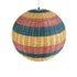 GloboStar® CABALLEROS 02063 Boho Κρεμαστό Φωτιστικό Οροφής Μονόφωτο 1 x E27 AC220-240V IP20 - Φ70 x Υ70cm - Μπλε με Κίτρινο και Κόκκινο Μπαμπού Πλέγμα Μπάλα - 5 Χρόνια Εγγύηση - ledmania.gr