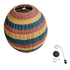 GloboStar® CABALLEROS 02066 Boho Κρεμαστό Φωτιστικό Οροφής Μονόφωτο 1 x E27 AC220-240V IP20 - Φ70 x Υ80cm - Πράσινο με Κίτρινο και Μπλε με Κόκκινο Ξύλινο Μπαμπού Πλέγμα - 5 Χρόνια Εγγύηση - ledmania.gr
