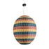 GloboStar® CABALLEROS 02066 Boho Κρεμαστό Φωτιστικό Οροφής Μονόφωτο 1 x E27 AC220-240V IP20 - Φ70 x Υ80cm - Πράσινο με Κίτρινο και Μπλε με Κόκκινο Ξύλινο Μπαμπού Πλέγμα - 5 Χρόνια Εγγύηση - ledmania.gr