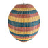 GloboStar® CABALLEROS 02066 Boho Κρεμαστό Φωτιστικό Οροφής Μονόφωτο 1 x E27 AC220-240V IP20 - Φ70 x Υ80cm - Πράσινο με Κίτρινο και Μπλε με Κόκκινο Ξύλινο Μπαμπού Πλέγμα - 5 Χρόνια Εγγύηση - ledmania.gr